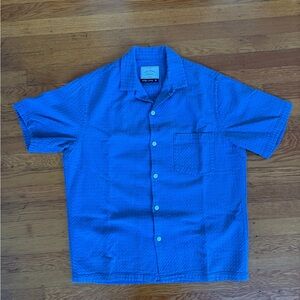 Men's Portuguese Flannel Blue Short Sleeve Shirt